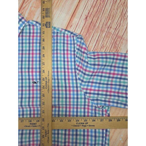 Vineyard Vines Mens XXL Whale Shirt Plaid Button Down 100% Cotton Long Sleeve - Picture 6 of 6